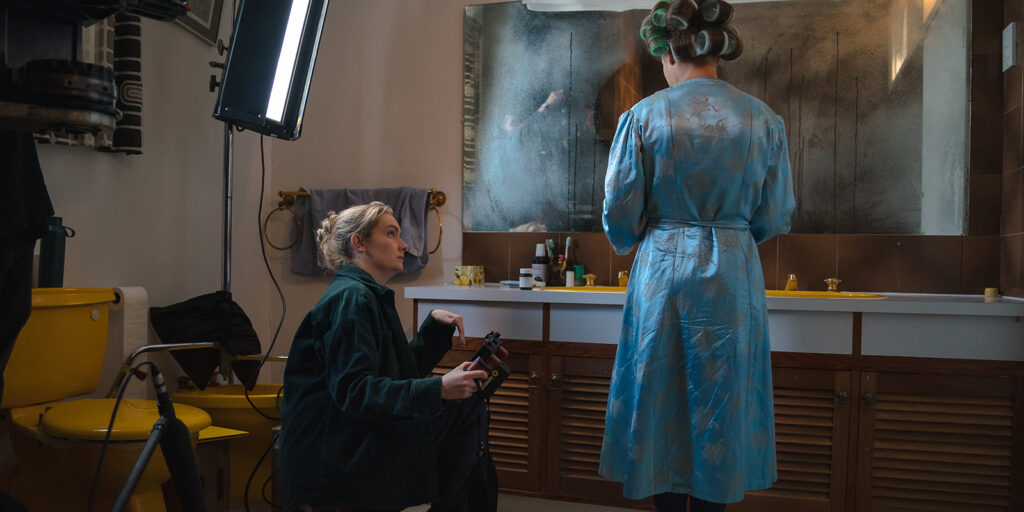 Director and actor on set