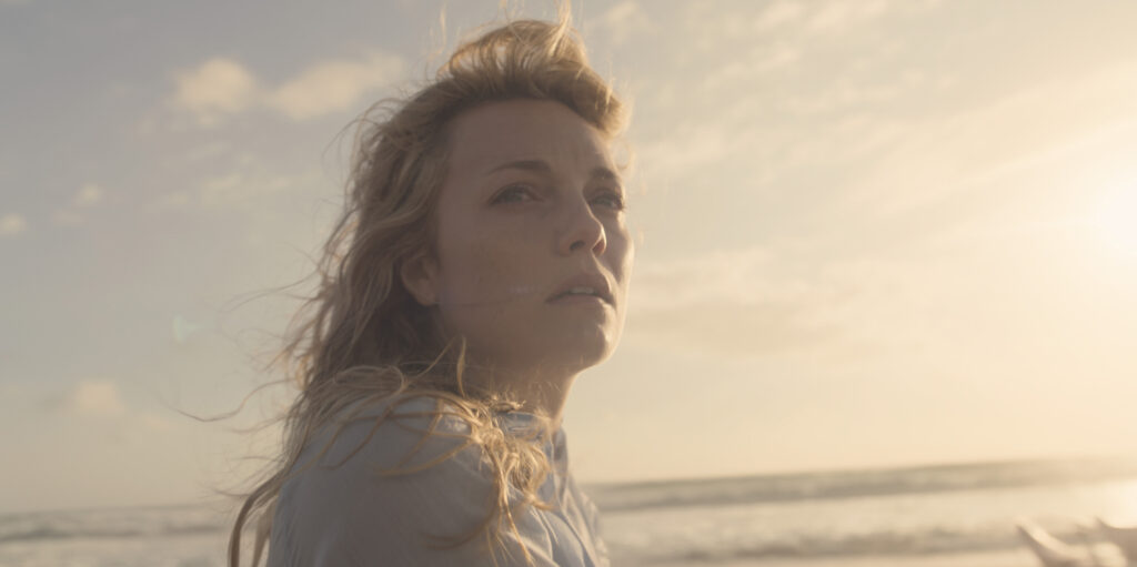 A woman on the beach