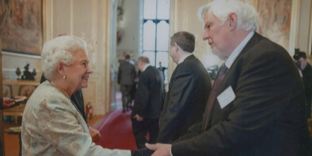 Joe Dunton MBE BSC meeting Her Majesty Queen
Elizabeth II 