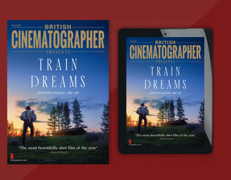 Two covers of British Cinematographer with a Train Dreams cover