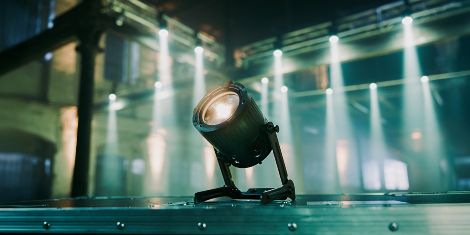 A light in a warehouse