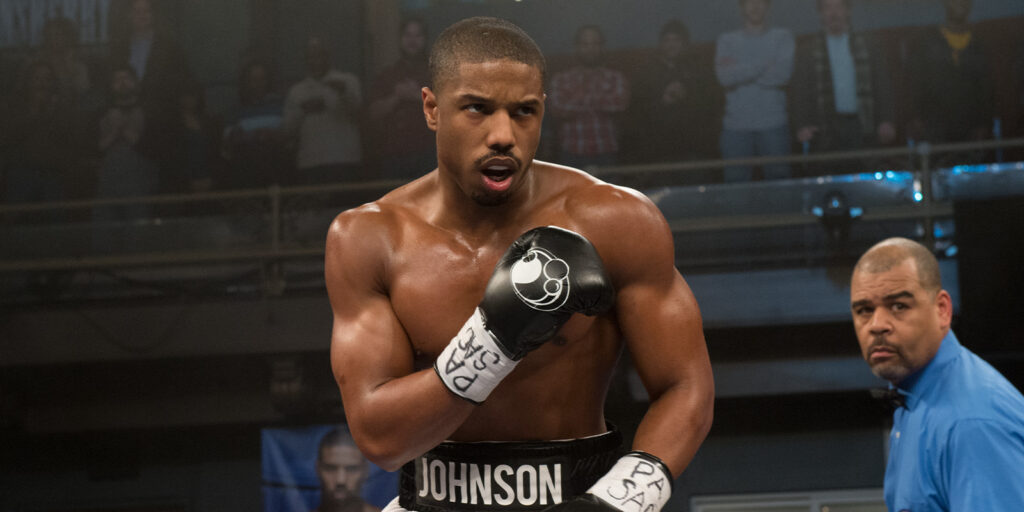 Michael B Jordan in a boxing ring