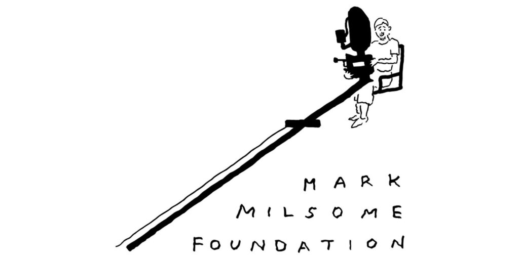 Mark Milsome Foundation logo with a person on a crane