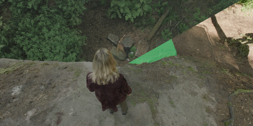 A person overlooking a cliff