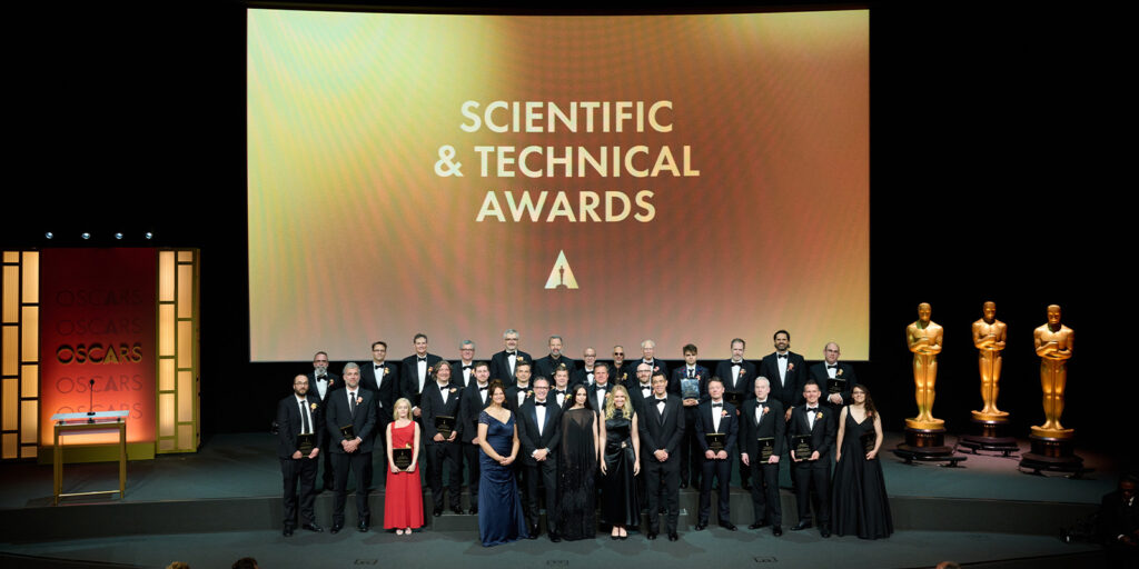 A group of people gathered on stage
