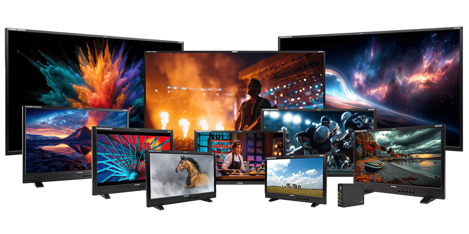 A collection of monitors