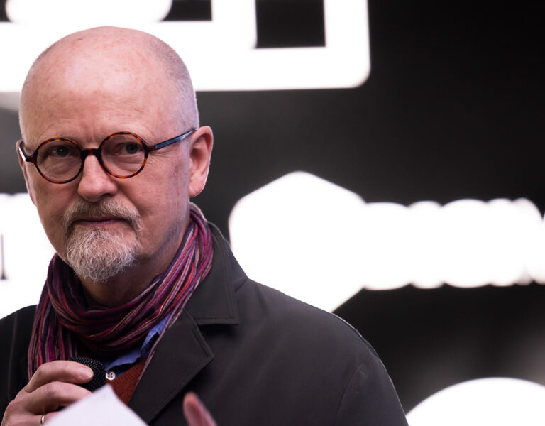 A man holding a microphone