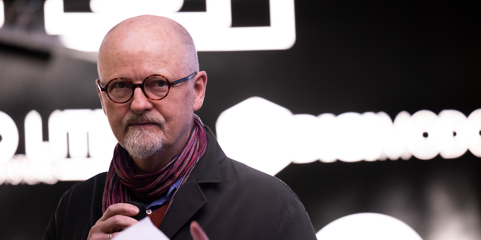 A man holding a microphone