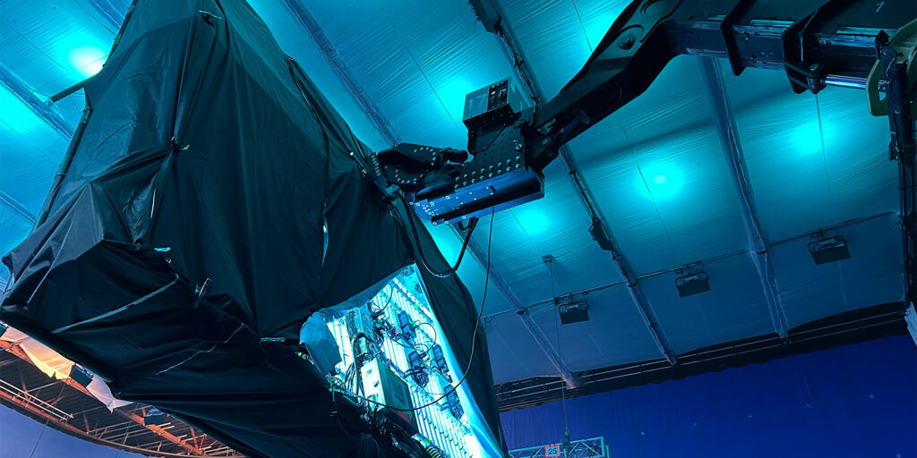 The Monstero light on a crane