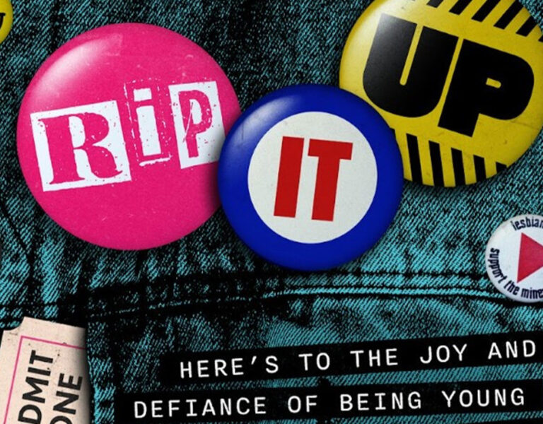 Rip It Up poster showing graphics on a pair of jeans