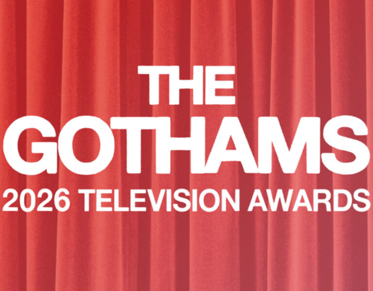The Gothams logo against a red curtain