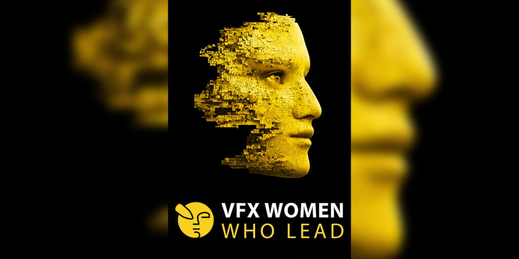 VFX Women Who Lead logo showing a golden face