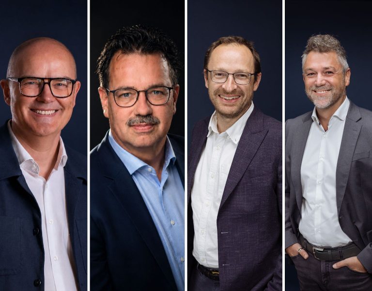 Chief financial officer Eischet; Chief operating officer Koutstaal; Chief product officer Bermbach; Chief commercial officer Richter in side by side photos