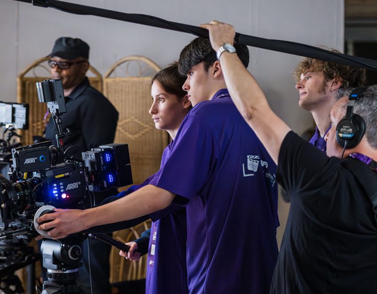 Film crew on set
