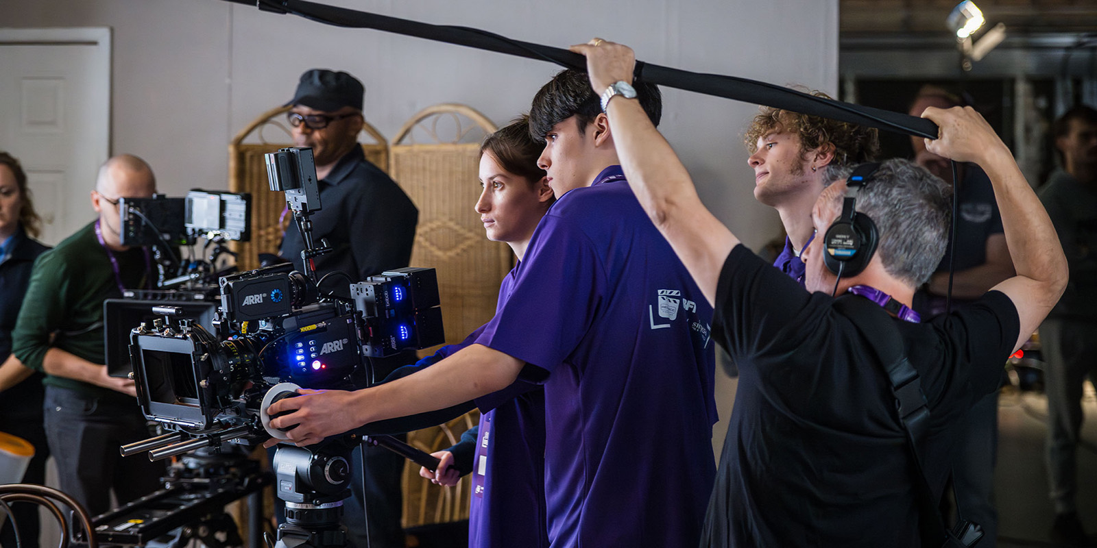Film crew on set