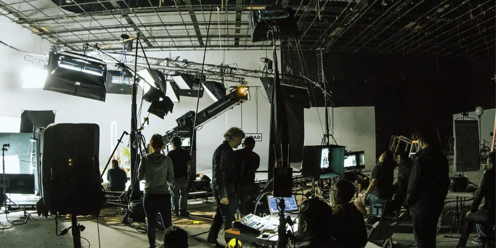 People gathered on set