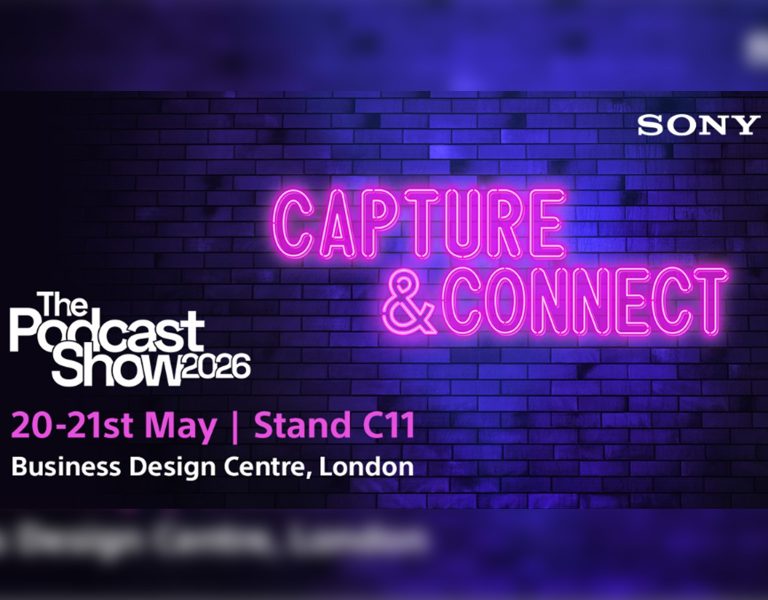A poster for Sony at The Podcast Show