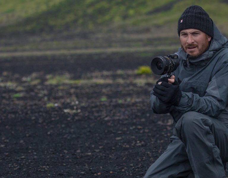 Darren Aronofsky holding a camera