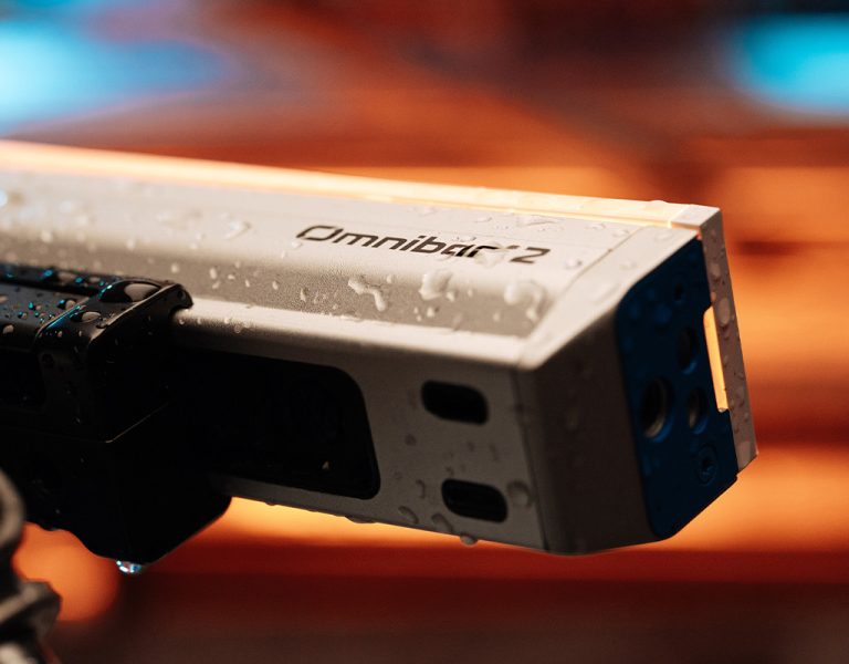 Omnibar against an orange light