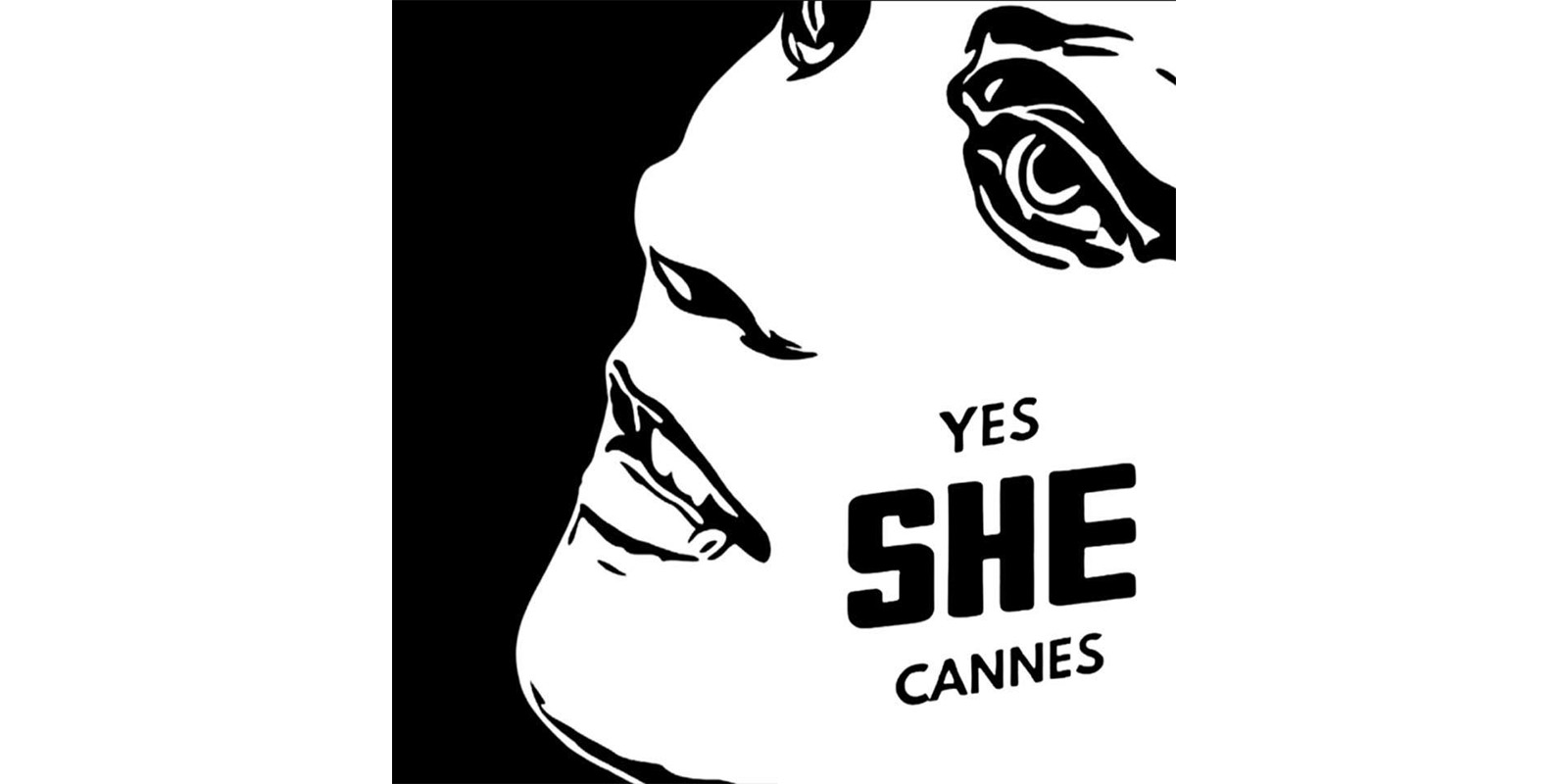 A poster for Yes She Cannes showing a silhouetted face
