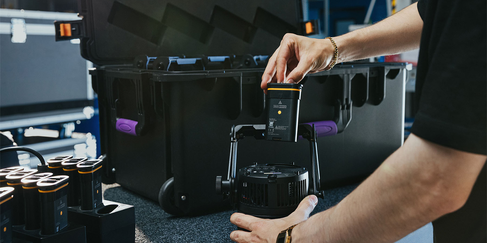 A person using an empty case