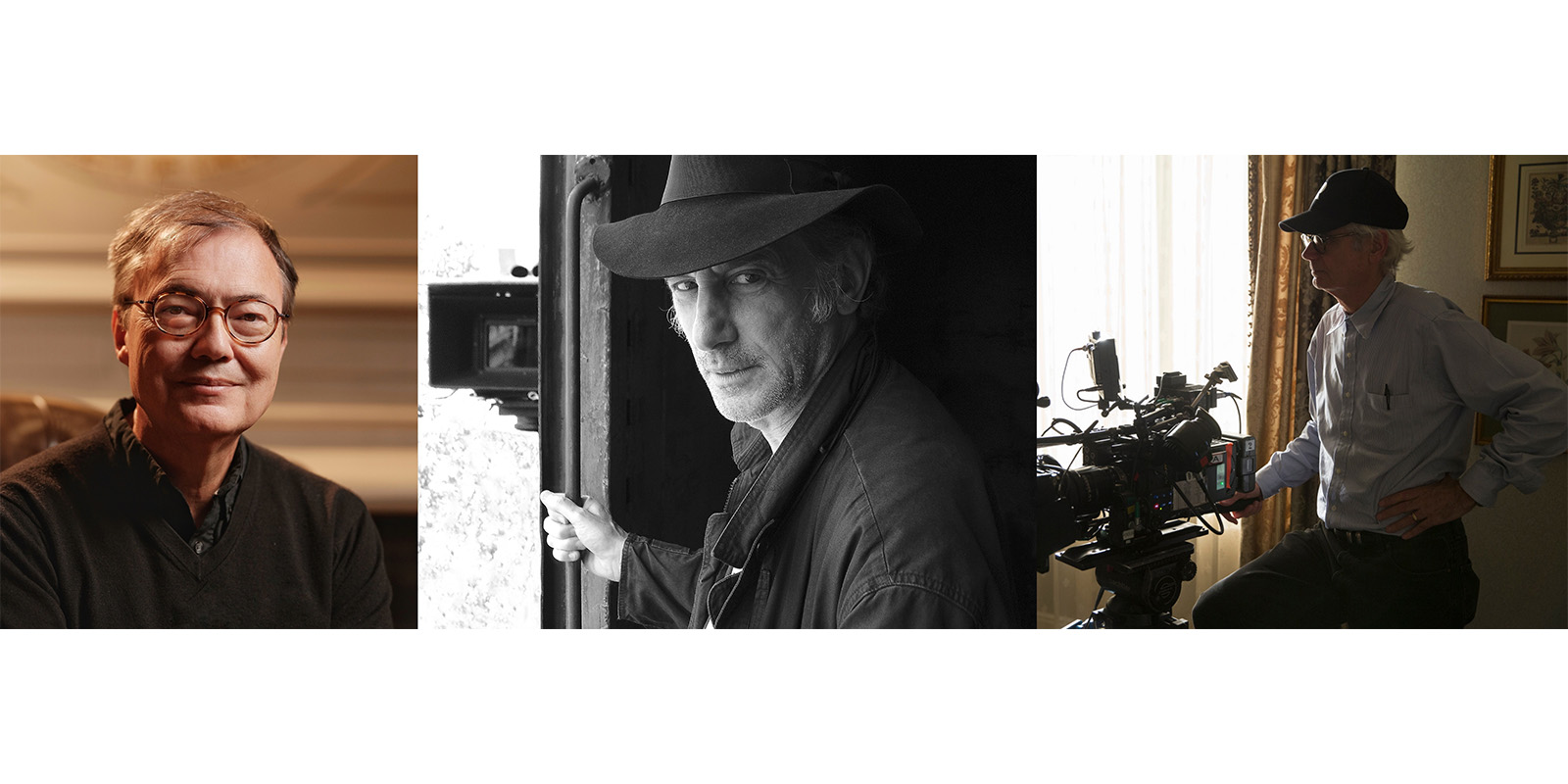 Three headshots of the winning cinematographers