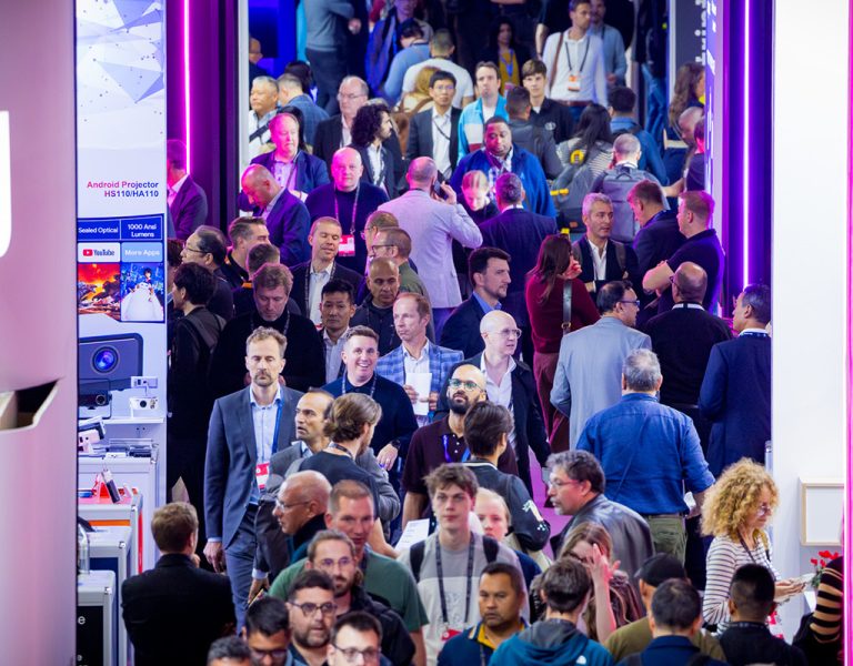 People gathered inside the IBC convention hall
