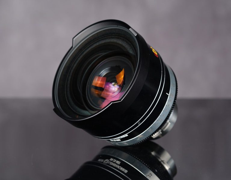 A lens against a grey background