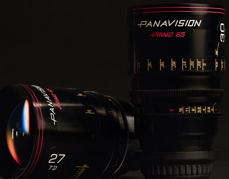 Two lenses on a black background