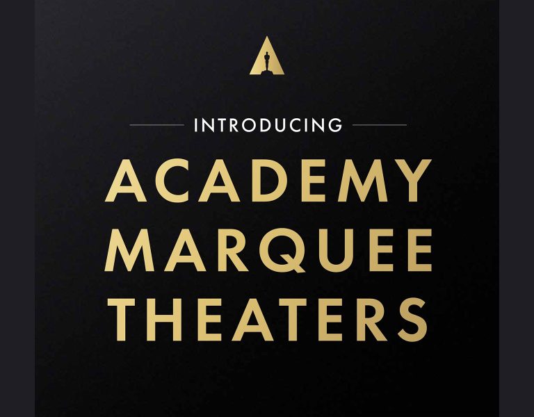 Gold words saying Academy Marquee Theaters