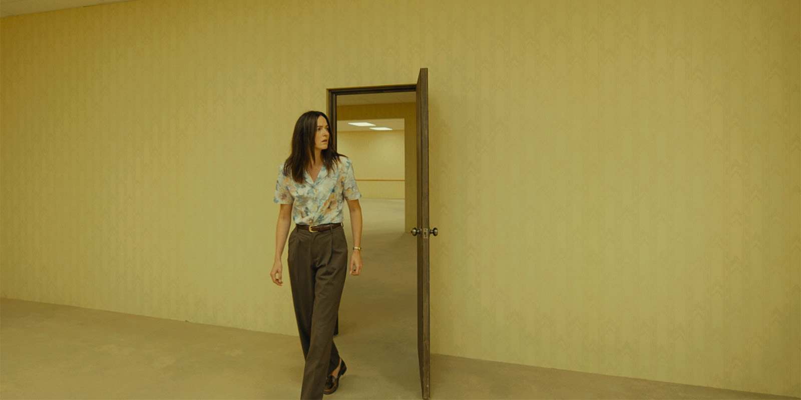 Renate Reinsve walking into the Backrooms