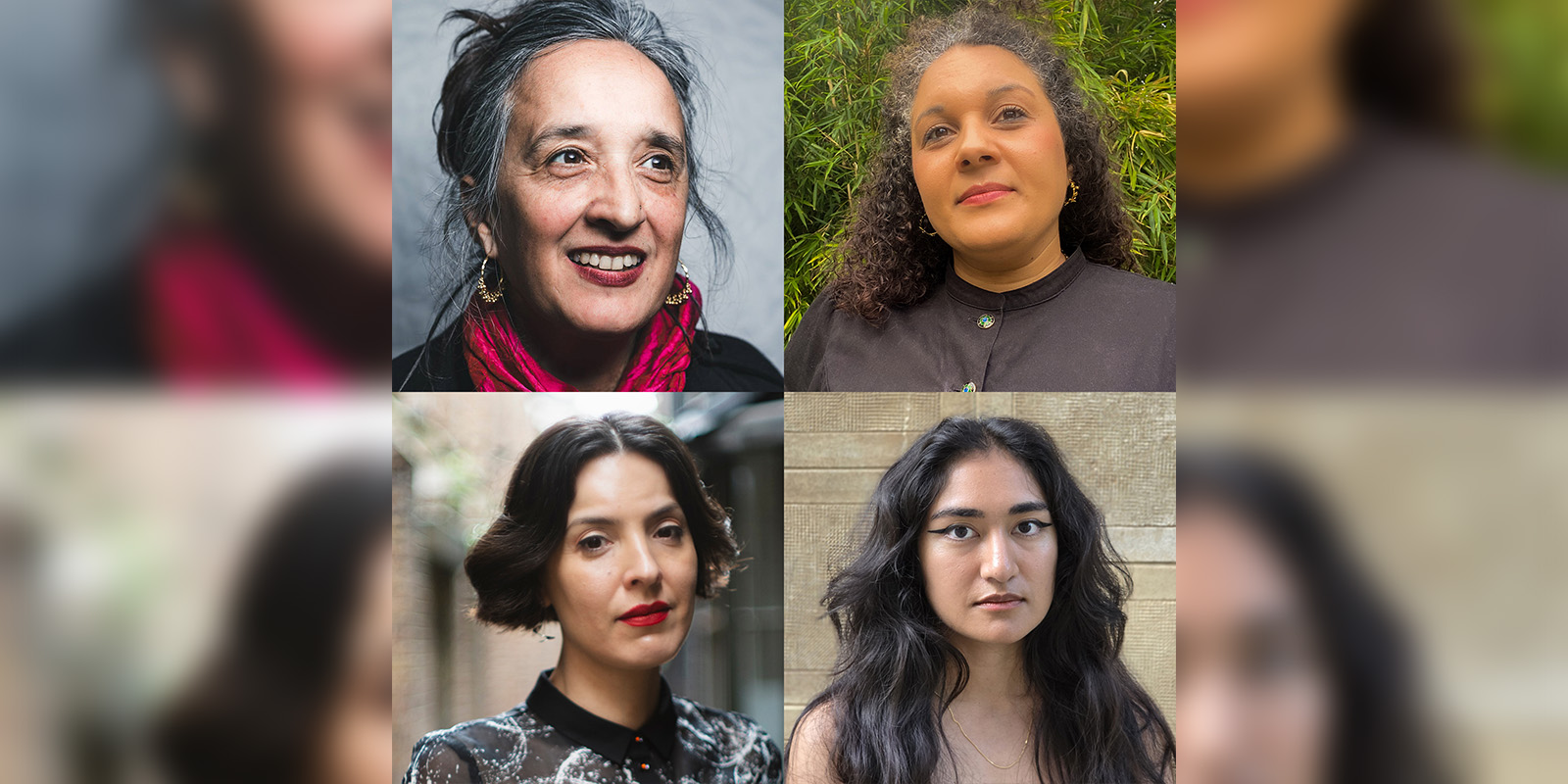 Headshots of four people in a composite image