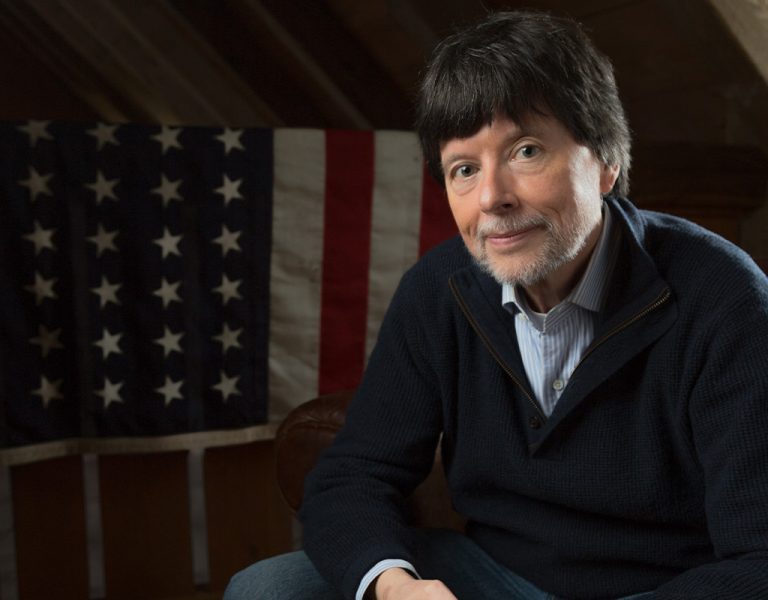 Filmmaker Ken Burns sat looking into camera