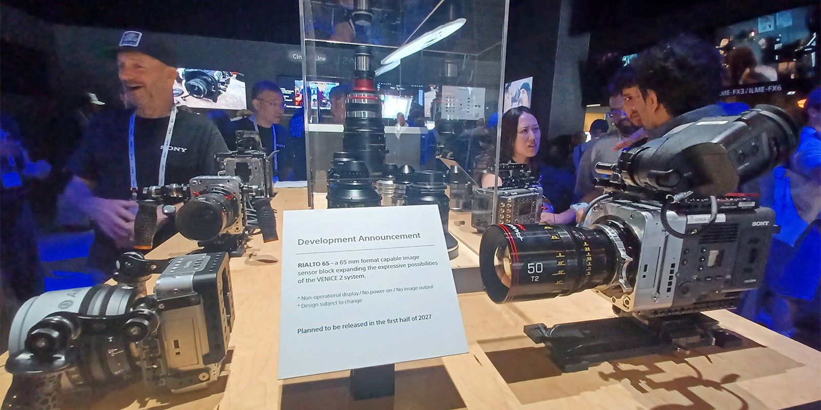 A camera and gear at a tech expo