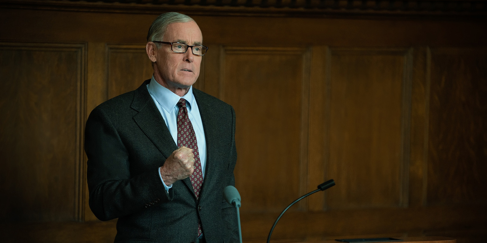 A man stood in a suit in court