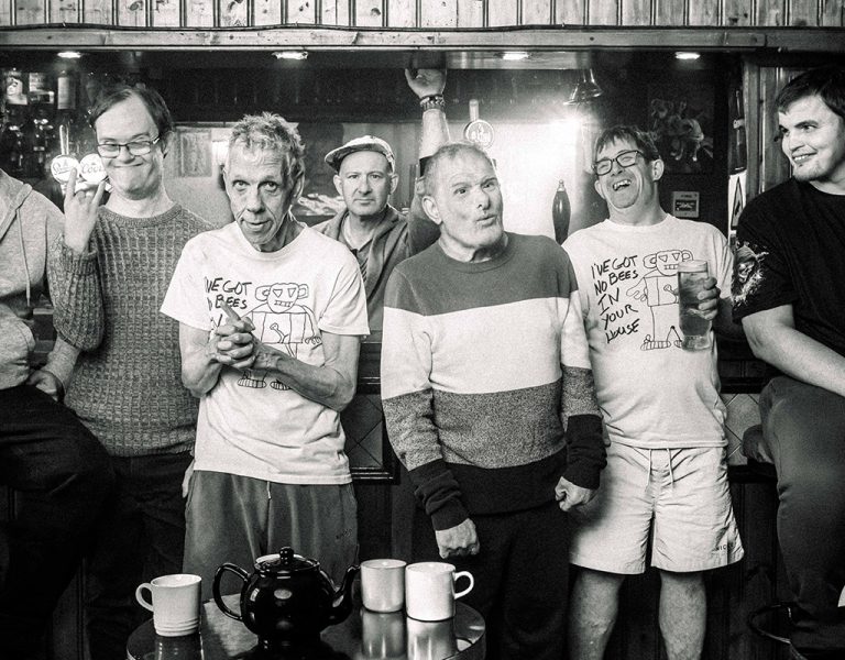 A group of people posing together