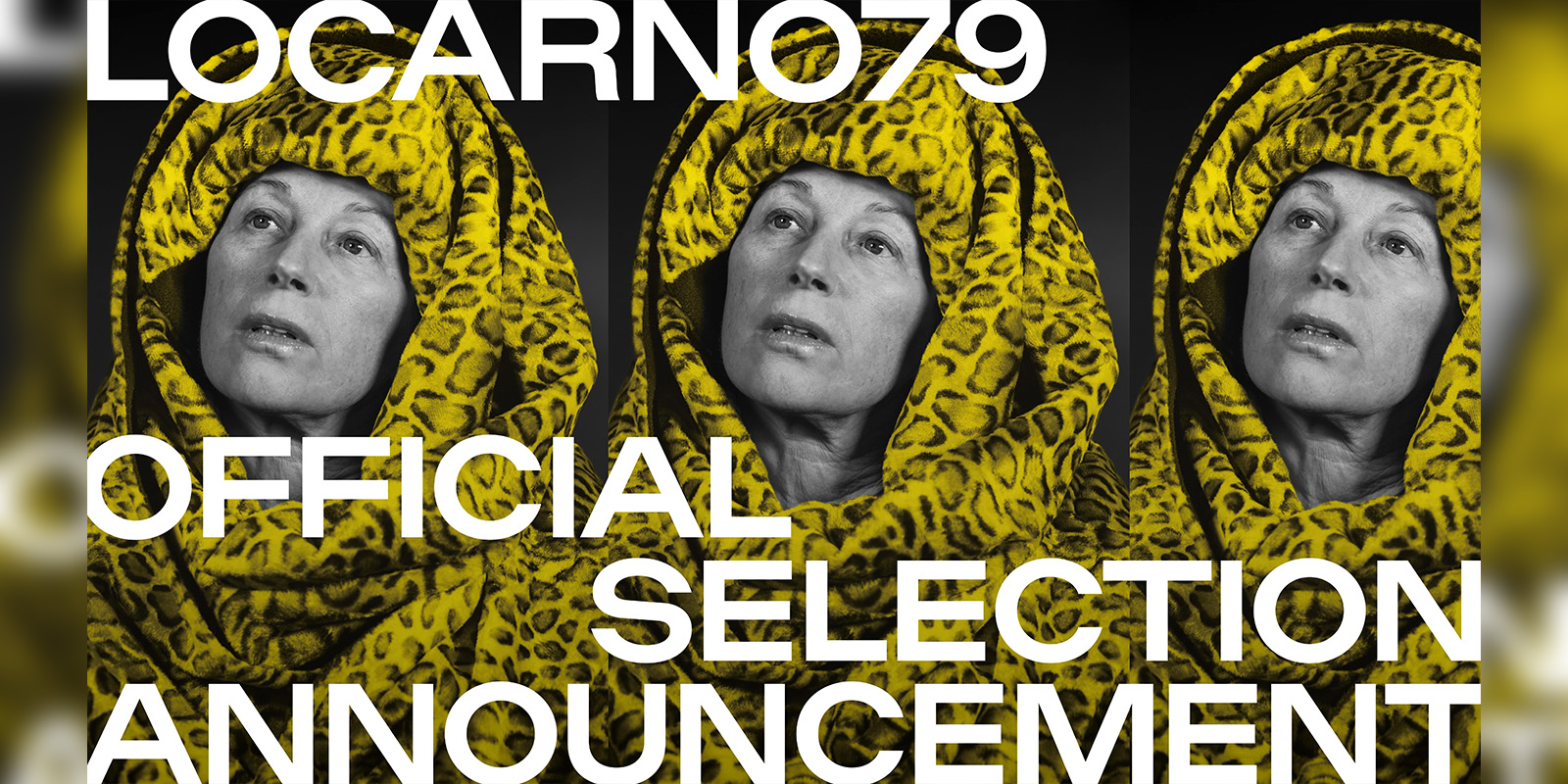 A poster showing a woman in leopard print headscarf