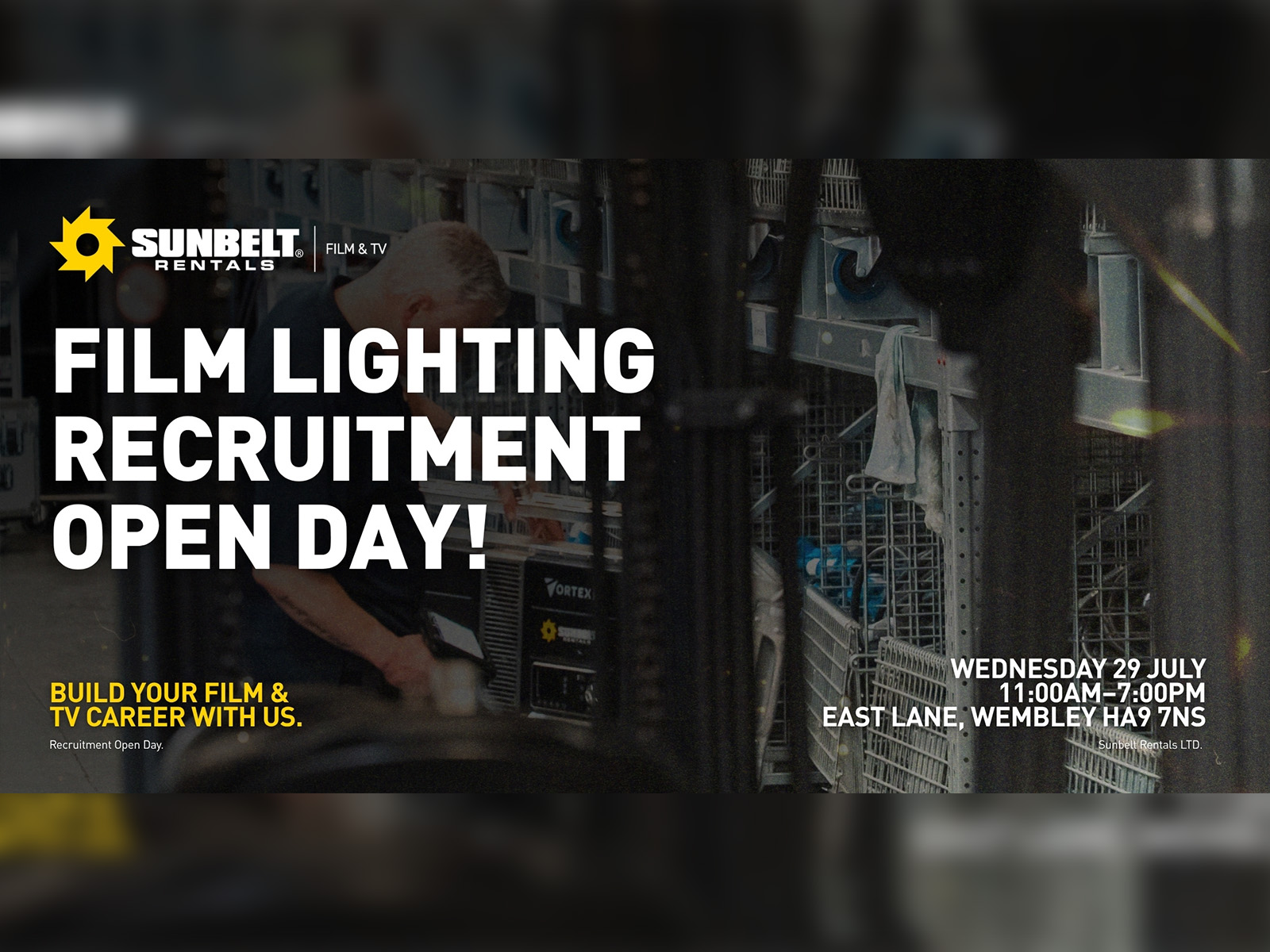 A poster for the Film Lighting Open Day