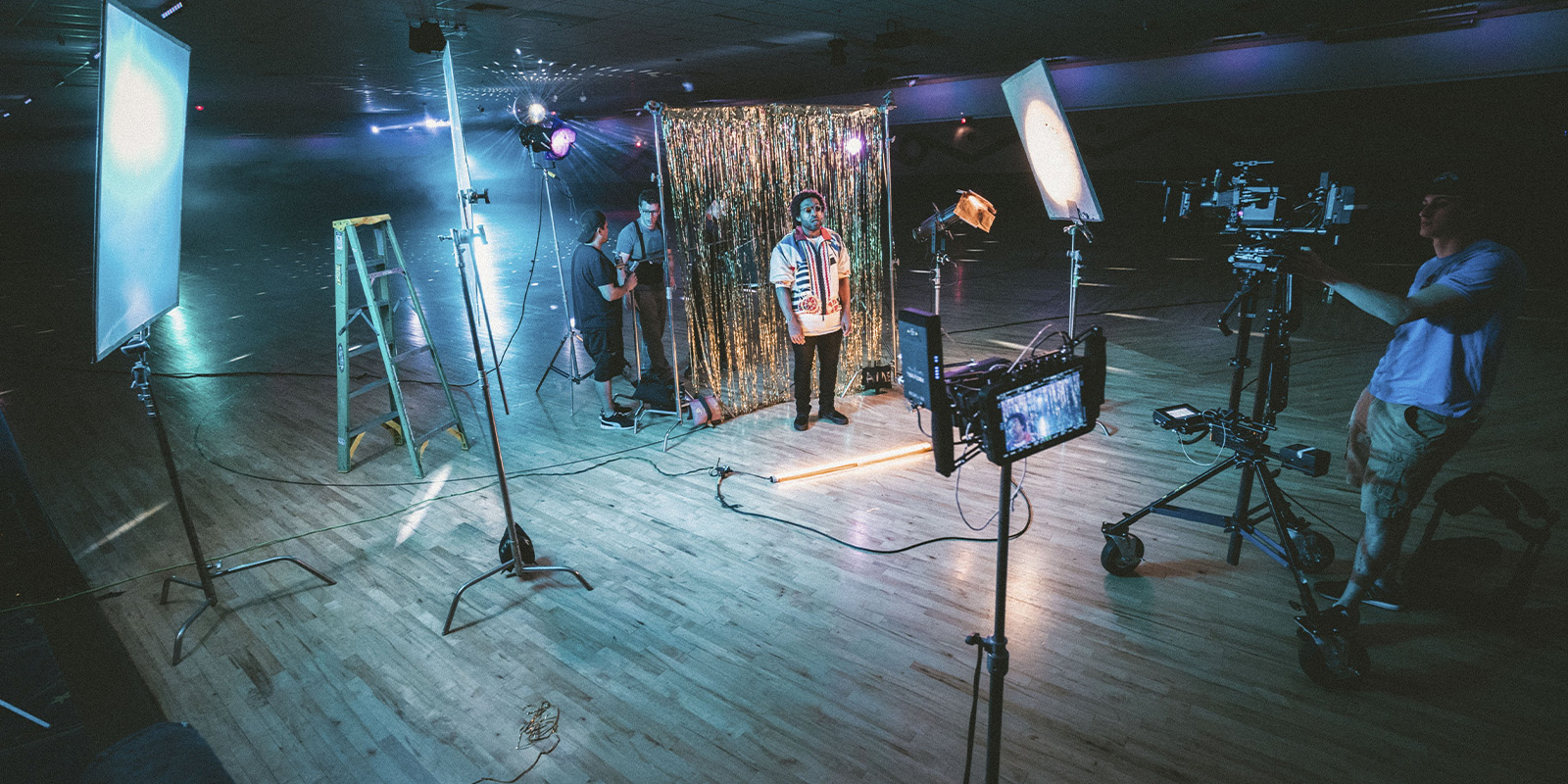 Film crew on set