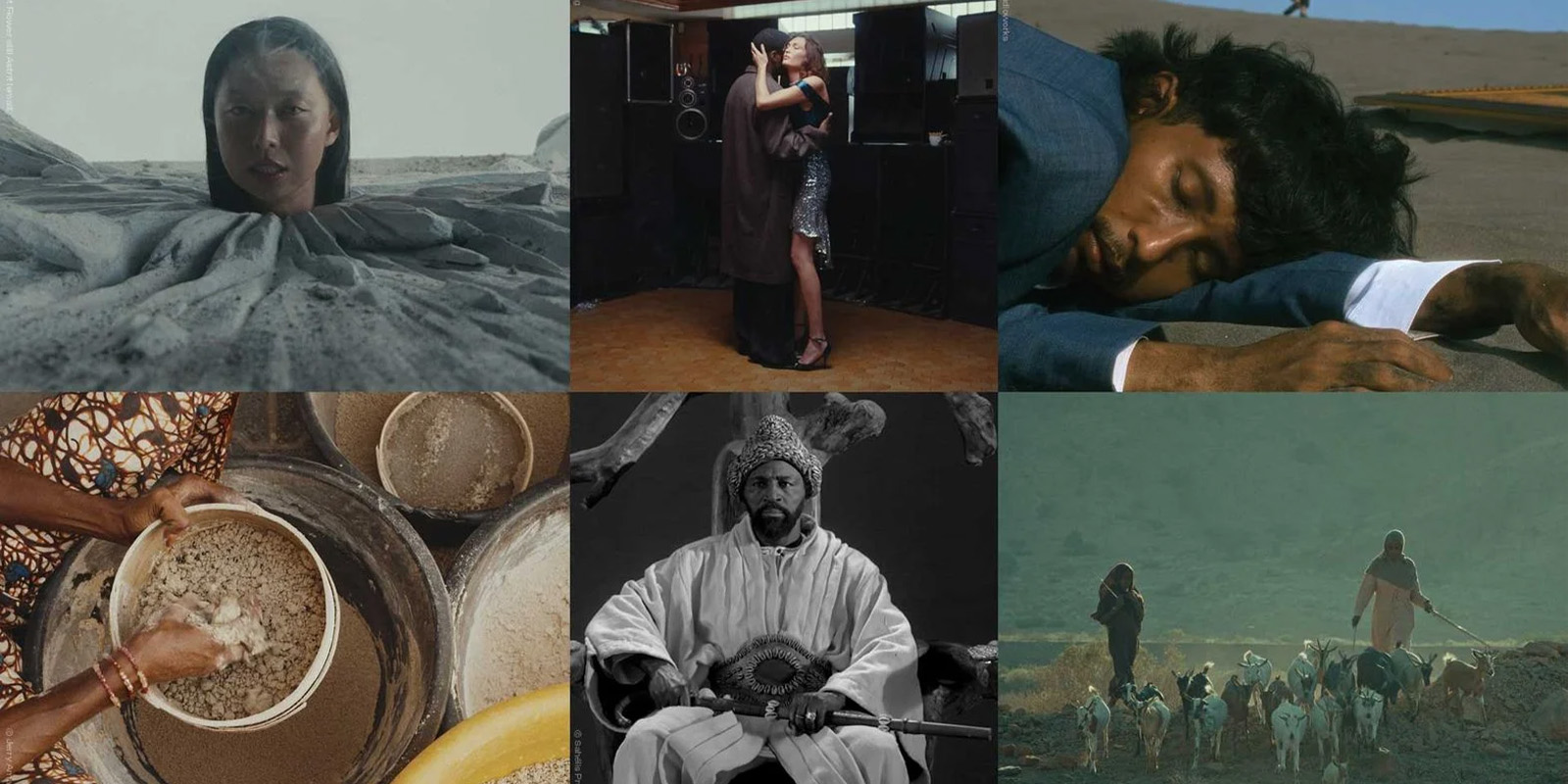 Six screen grabs from films at Locarno