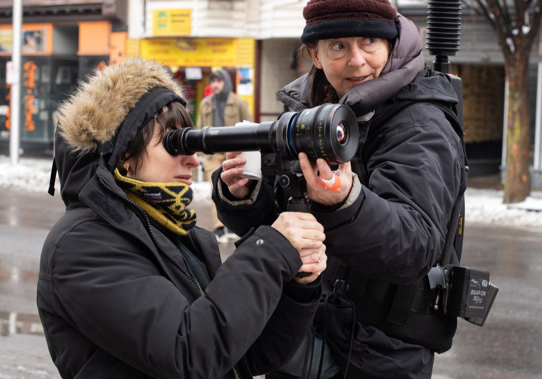 4151_D001_00005<br />Director Eliza Hittman and Cinematographer Hélène Louvart on the set of NEVER RARELY SOMETIMES ALWAYS, a Focus Features release.  <br />Credit: Angal Field/Focus Features