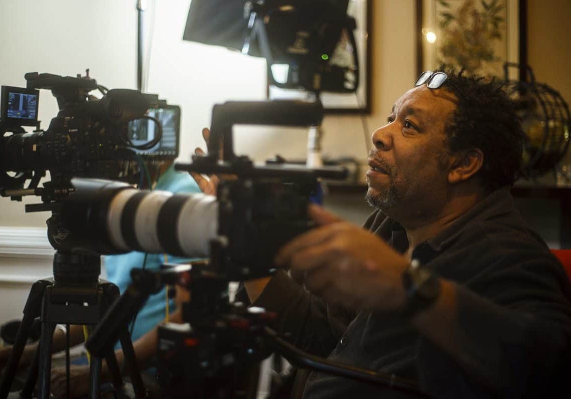 Cinematographer Henry Adebonojo at work on <em>I Am Not Your Negro</em>